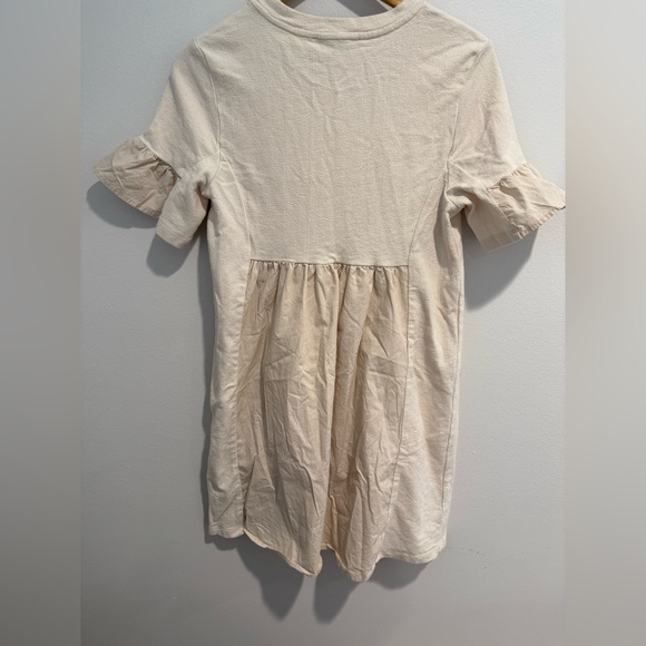 ENGLISH FACTORY MIXED MEDIA SHORT-SLEEVE MINI DRESS CREAM WHITE MEDIUM - Picture 6 of 9